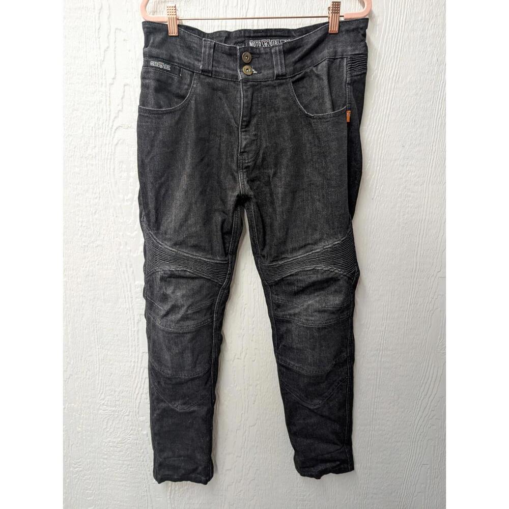 MotoGirl Isla Ladies Motorbike Motorcycle Denim Jeans Black Size Medium Regular - Picture 2 of 9